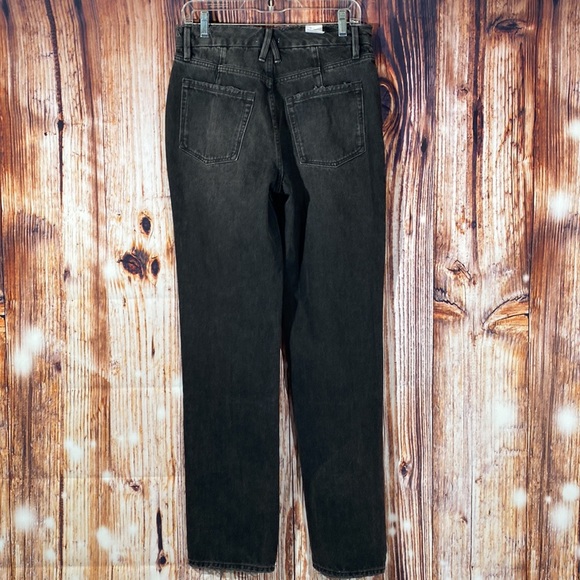 NWT GOOD AMERICAN | Icon straight vintage look distressed black denim jeans sz 6 - Picture 10 of 13
